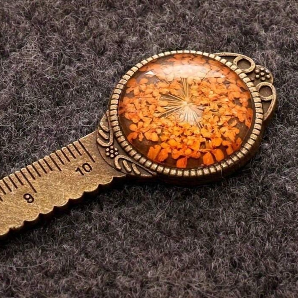 NEW Vintage Style Dried Flowers Bookmark and Ruler Multiple Colors Available - Picture 7 of 8